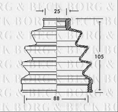 BORG & BECK bcb2332 -  Пыльник, приводной вал